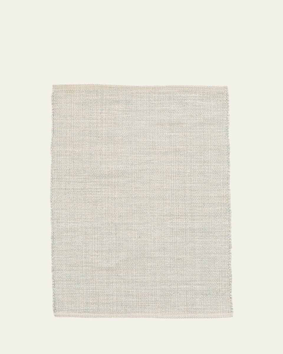 Marled Light Blue Handwoven Cotton Rug, 5' x 8'
